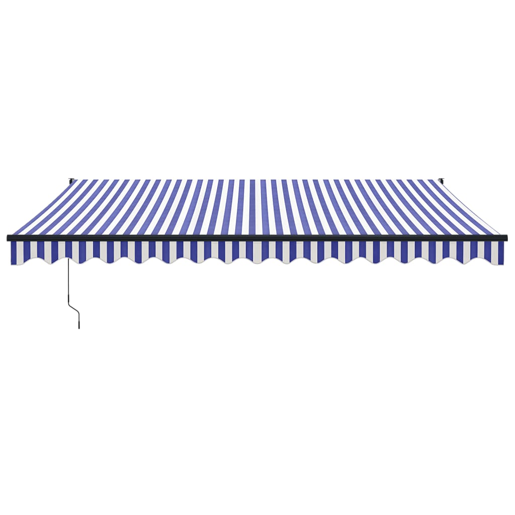 Blue and white automatic retractable awning 4.5x3 m V5090 Vetonek