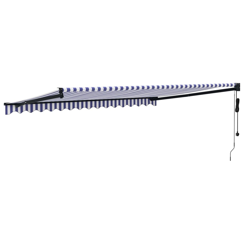 Blue and white automatic retractable awning 4.5x3 m V5090 Vetonek