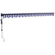 Blue and white automatic retractable awning 4.5x3 m V5090 Vetonek