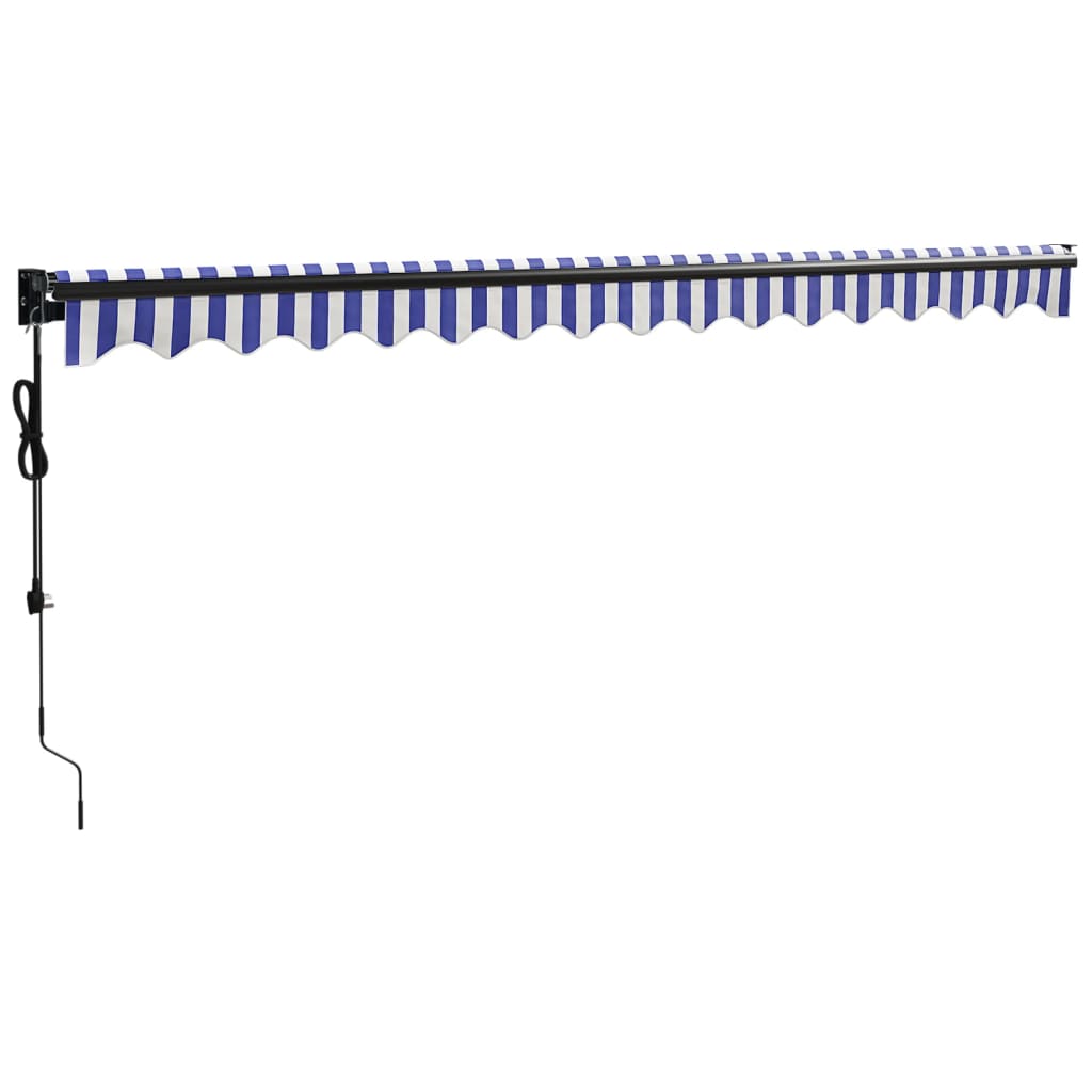Blue and white automatic retractable awning 4.5x3 m V5090 Vetonek