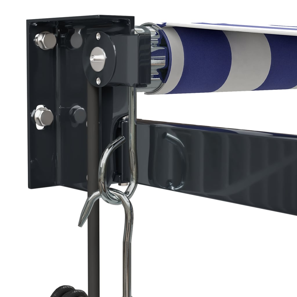 Blue and white automatic retractable awning 4.5x3 m V5090 Vetonek