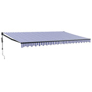 Blue and white automatic retractable awning 5x3 m V5106 Vetonek