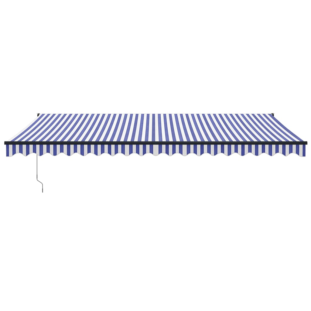 Blue and white automatic retractable awning 5x3 m V5106 Vetonek