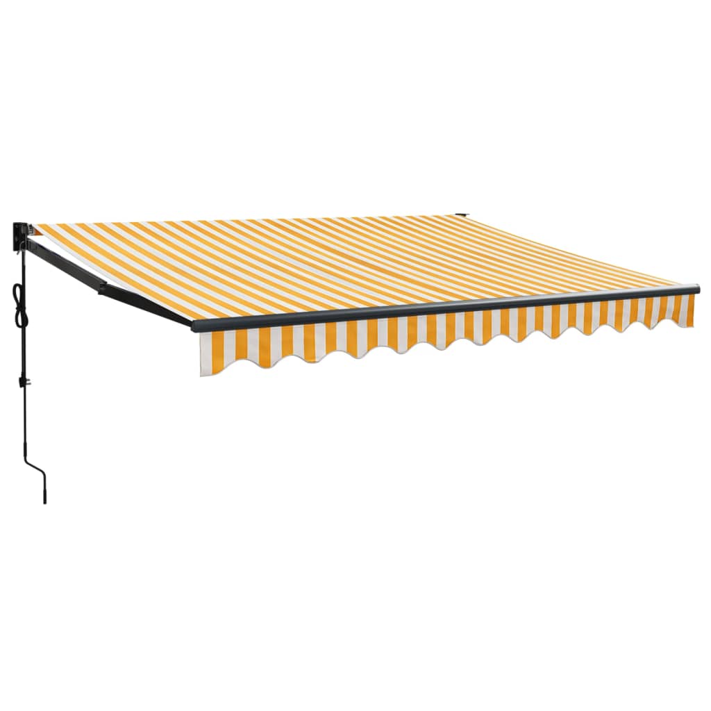 Yellow and white automatic retractable awning 3.5x2.5 m V5175 Vetonek
