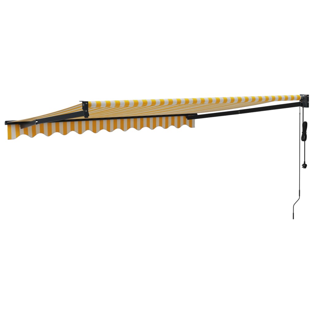 Yellow and white automatic retractable awning 3.5x2.5 m V5175 Vetonek