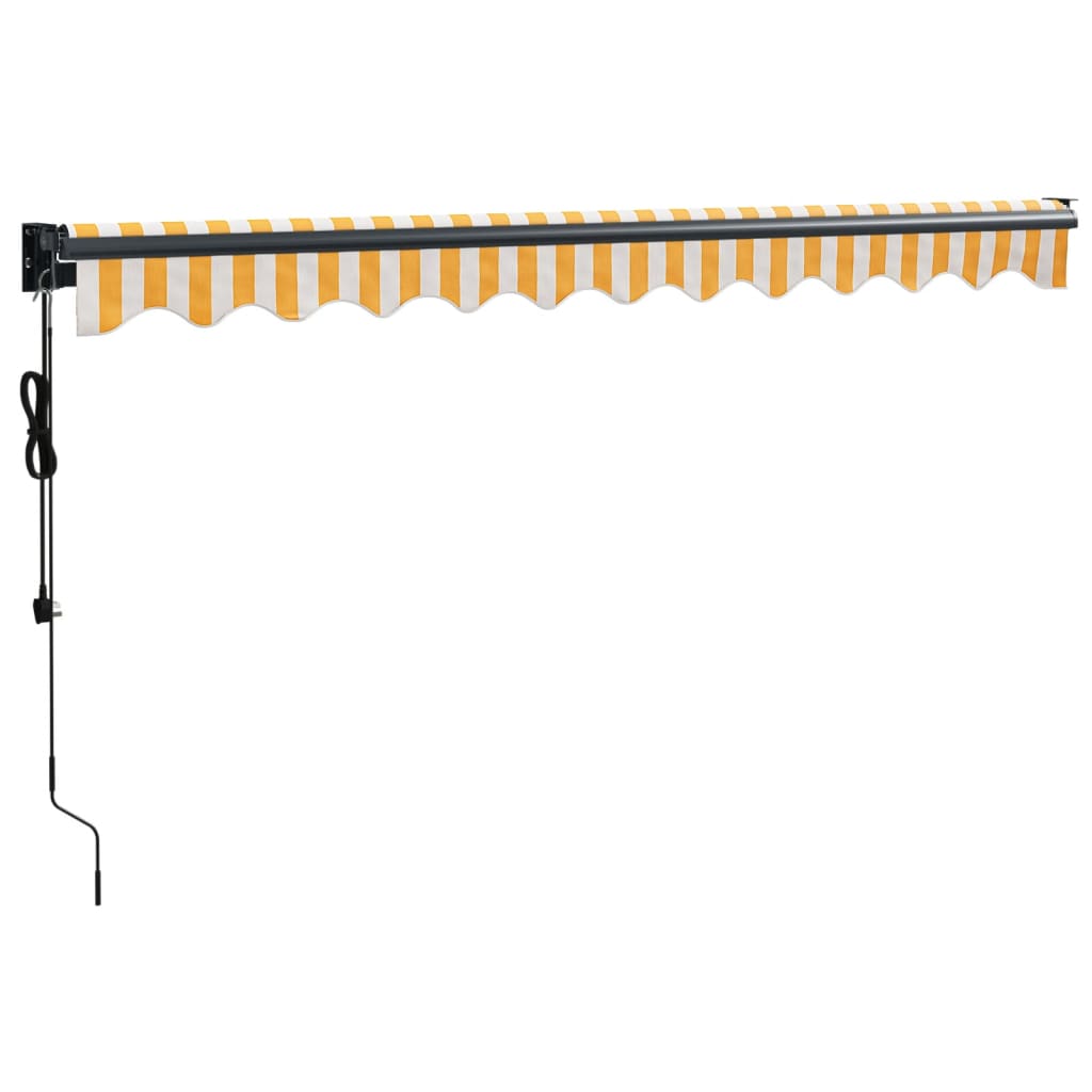 Yellow and white automatic retractable awning 3.5x2.5 m V5175 Vetonek