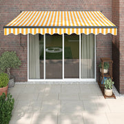 Yellow and white automatic retractable awning 3.5x2.5 m V5175 Vetonek