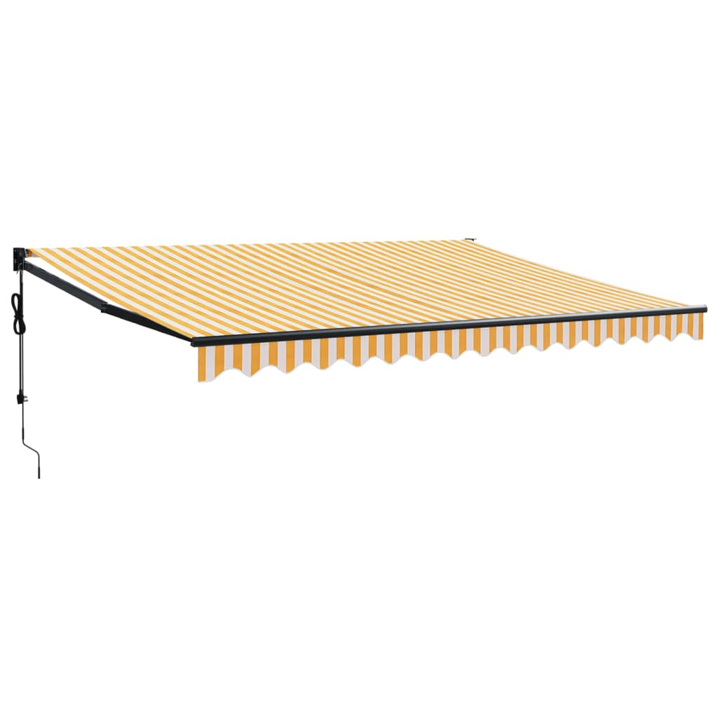 Yellow and white automatic retractable awning 4x3 m V5182 Vetonek