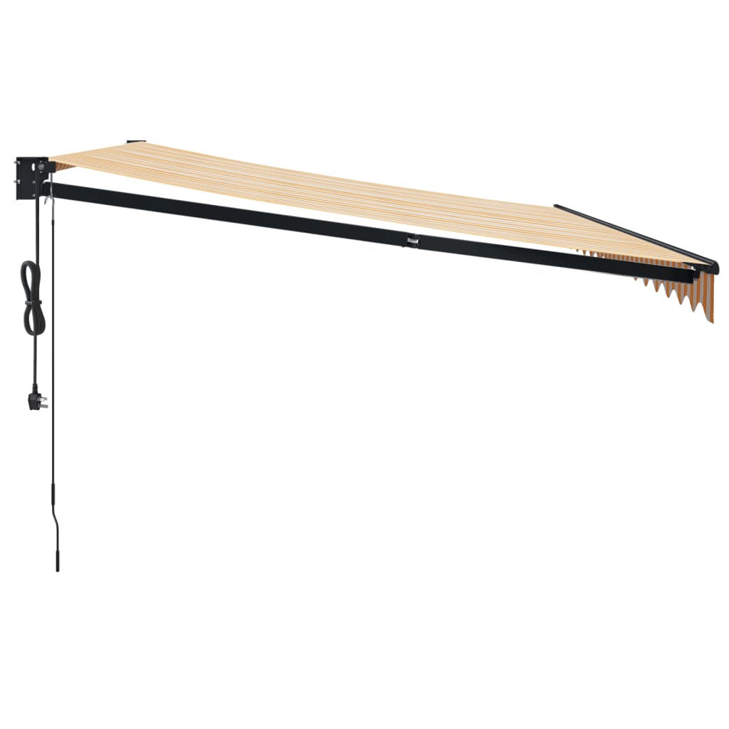 Yellow and white automatic retractable awning 4x3 m V5182 Vetonek