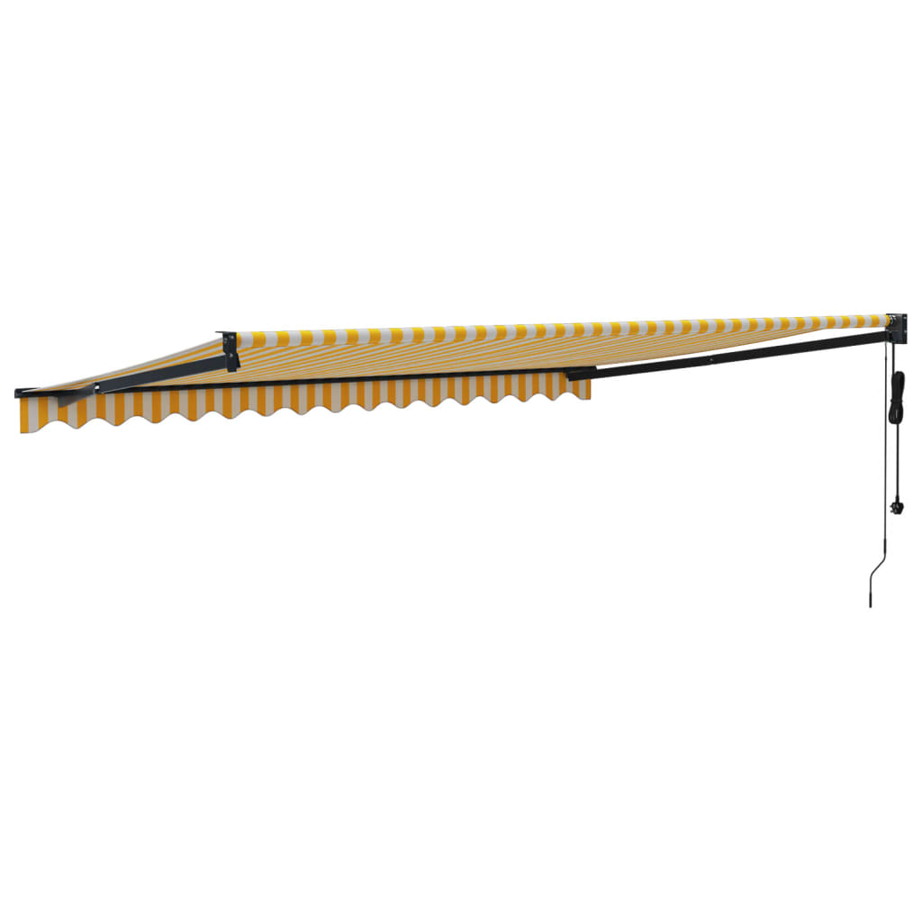 Yellow and white automatic retractable awning 4x3 m V5182 Vetonek