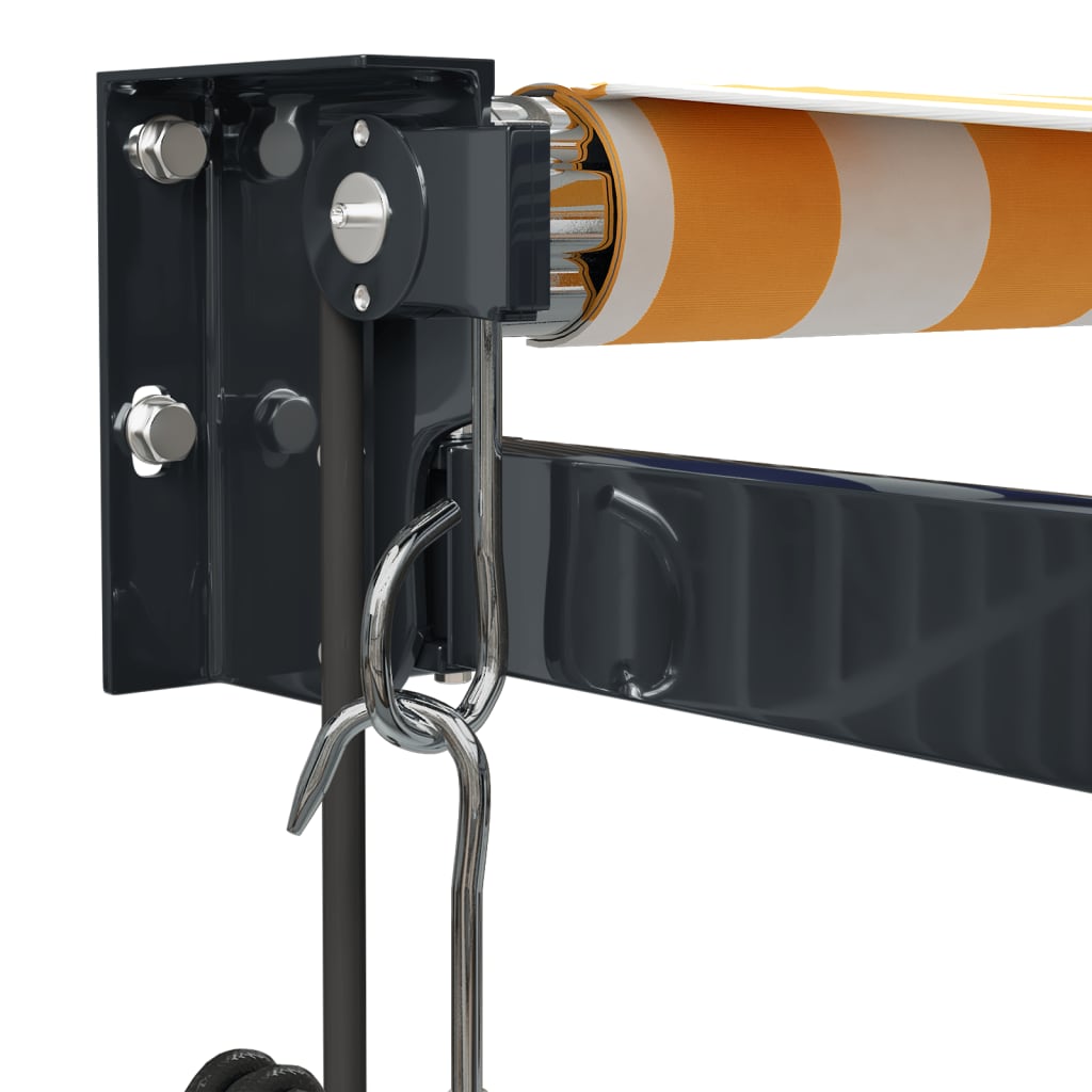 Yellow and white automatic retractable awning 4x3 m V5182 Vetonek
