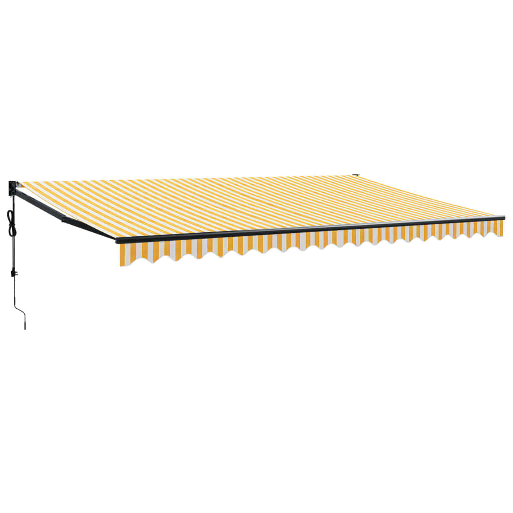 Yellow and white automatic retractable awning 5x3 m V5205 Vetonek