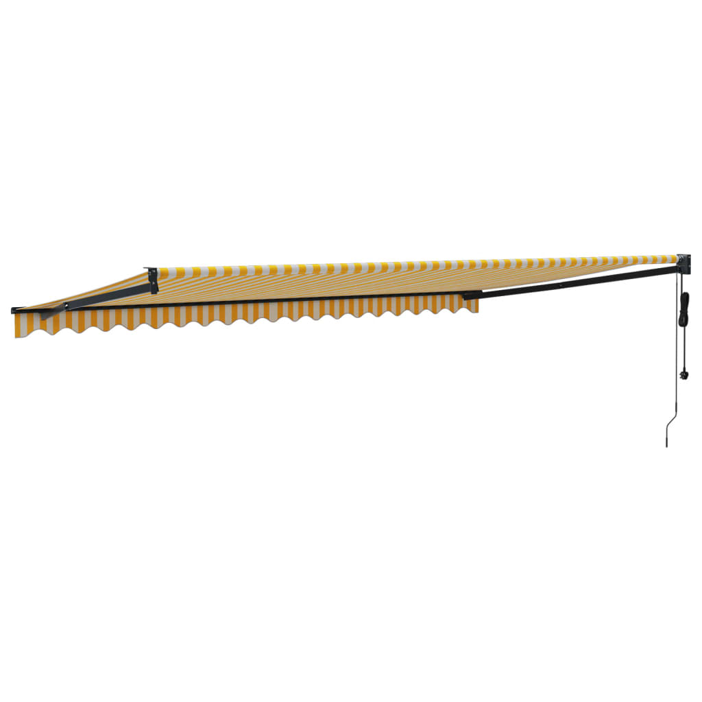Yellow and white automatic retractable awning 5x3 m V5205 Vetonek