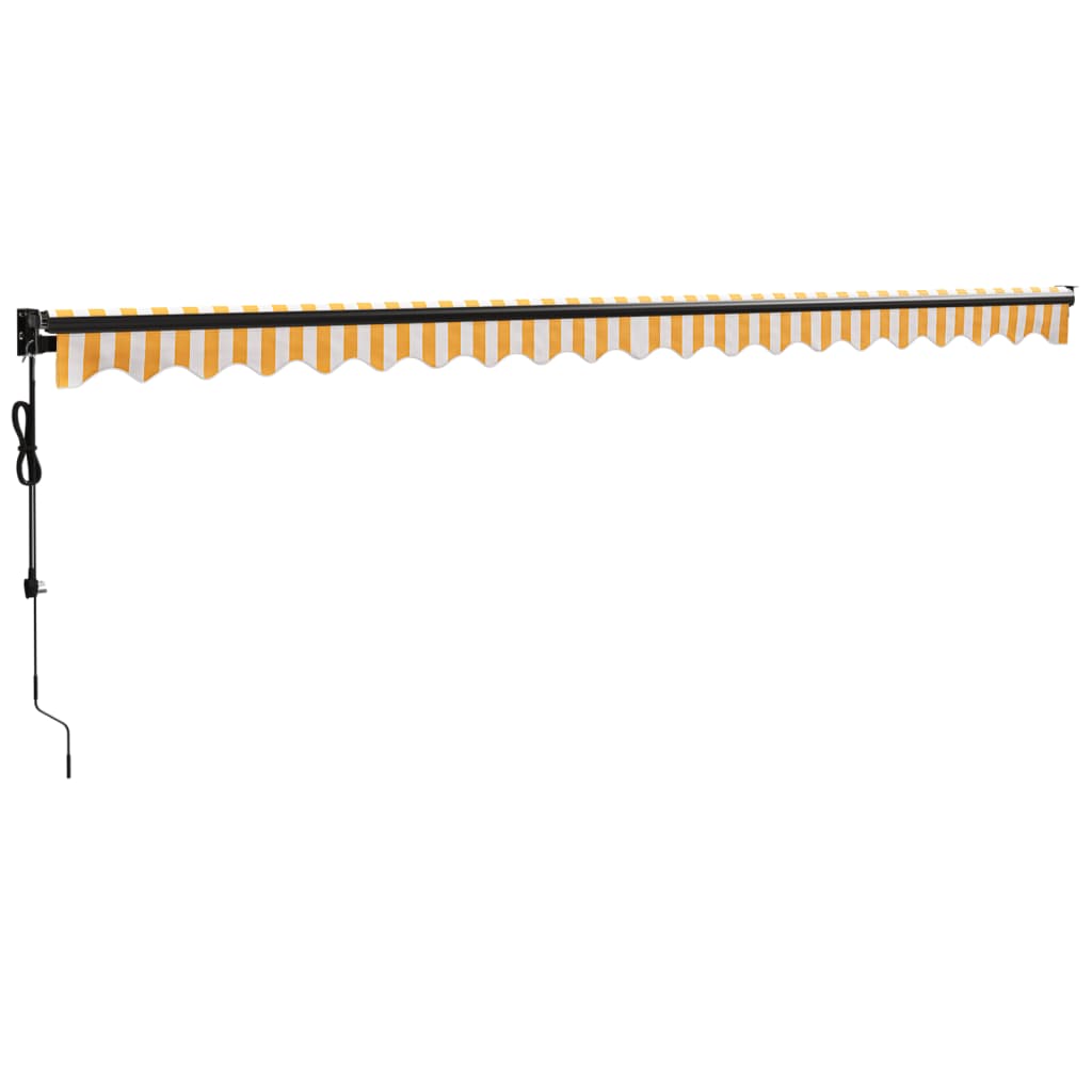 Yellow and white automatic retractable awning 5x3 m V5205 Vetonek