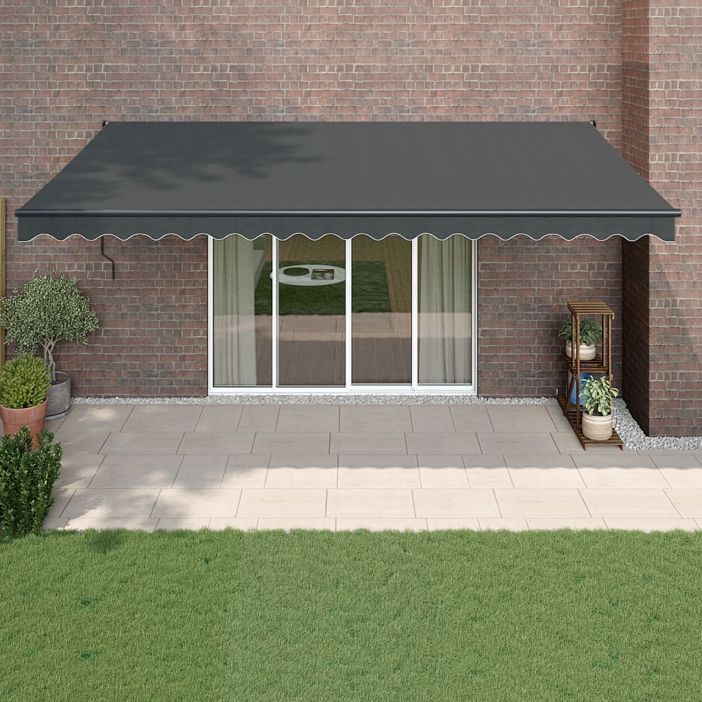 Automatic retractable awning anthracite gray 5x3 m V5250 Vetonek