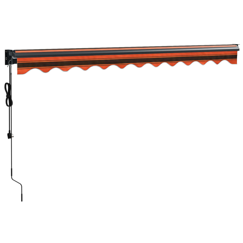 Automatic retractable awning orange and brown 3.5x2.5 m V5274 Vetonek