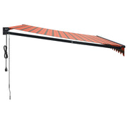 Automatic retractable awning orange and brown 4x3 m V5281 Vetonek