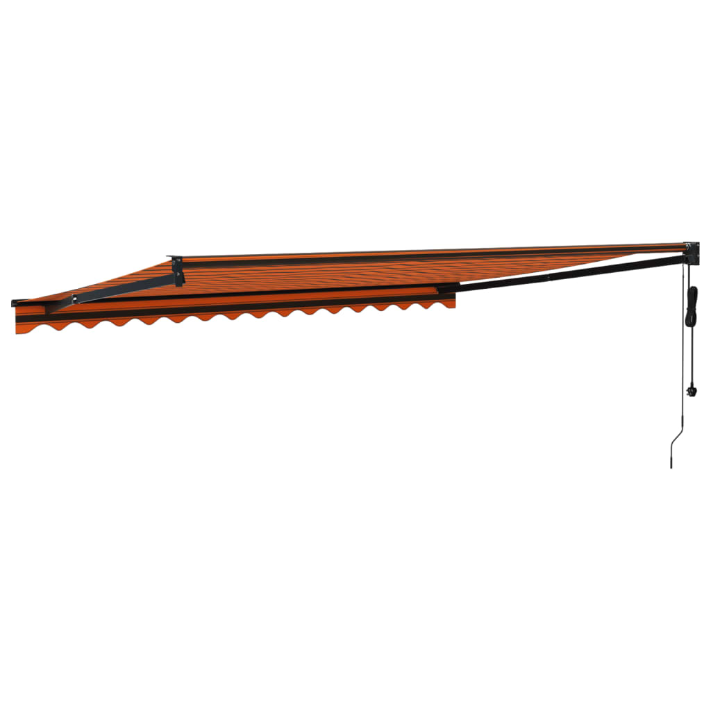 Automatic retractable awning orange and brown 4x3 m V5281 Vetonek