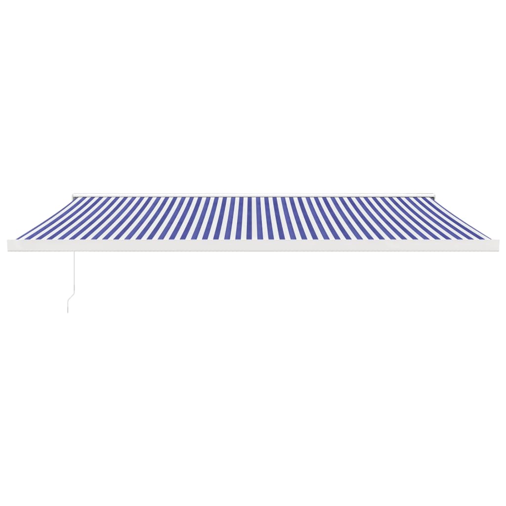 Toldo retráctil aluminio y tela azul y blanco 5x3 m vidaXL