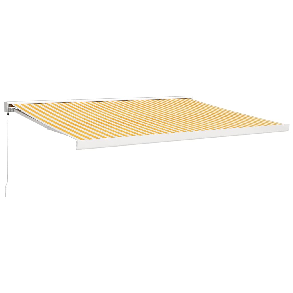 Toldo retráctil aluminio y tela amarillo y blanco 4x3 m vidaXL