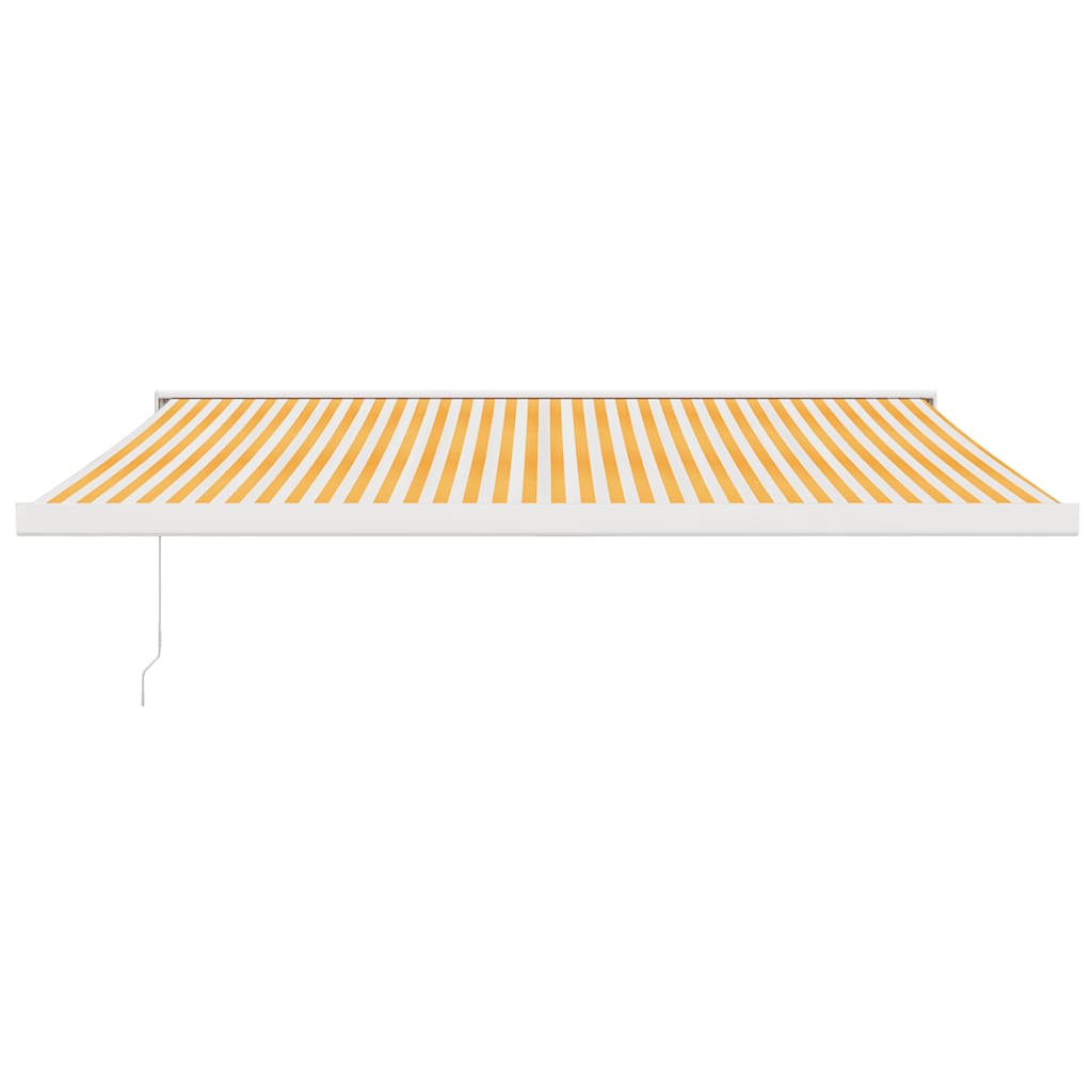 Toldo retráctil aluminio y tela amarillo y blanco 4x3 m vidaXL