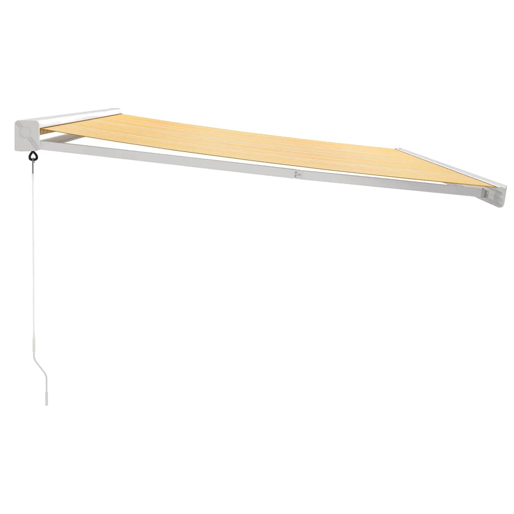 Toldo retráctil aluminio y tela amarillo y blanco 4x3 m vidaXL