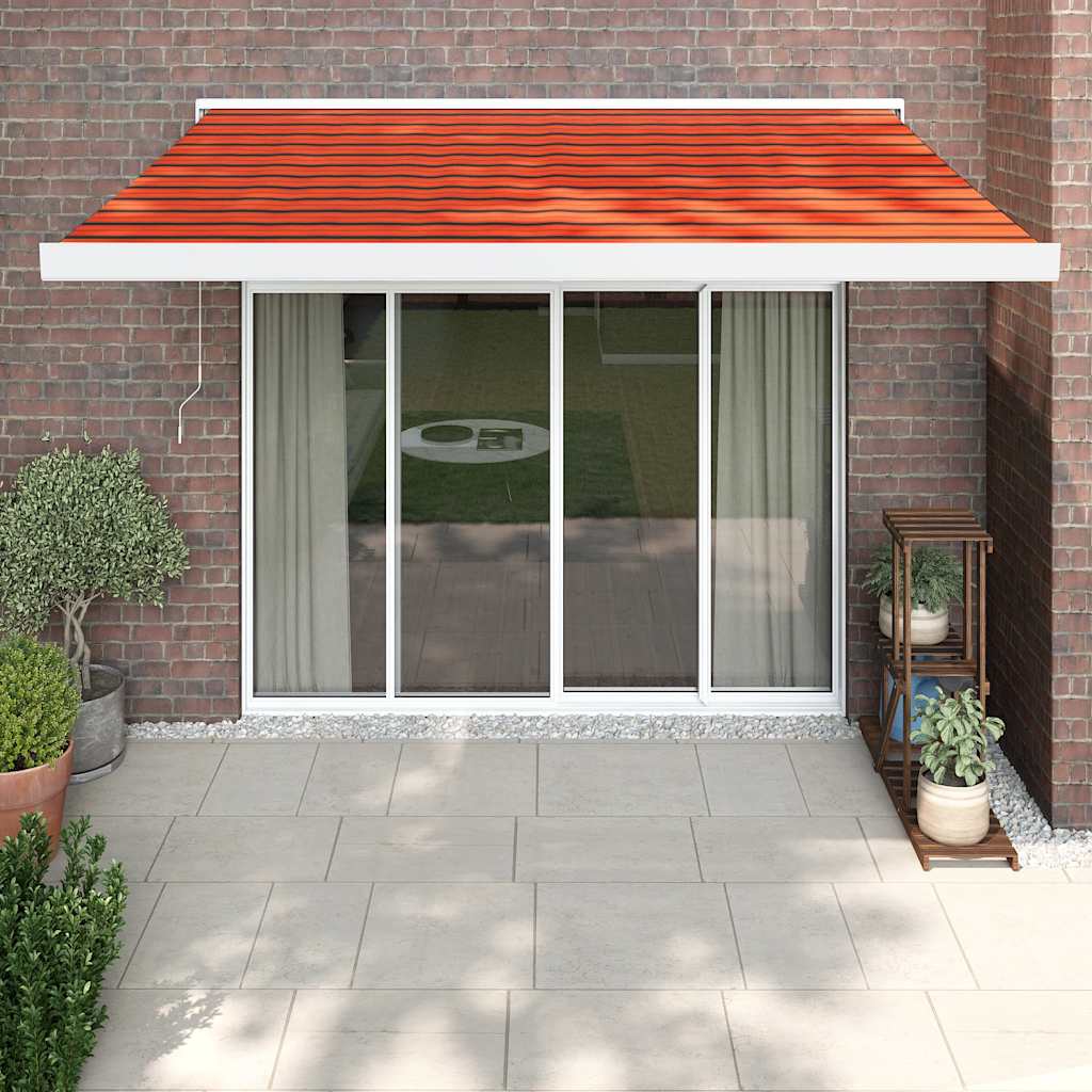 Vetonek Toldo retráctil aluminio y tela naranja y marrón 3,5x2,5 m