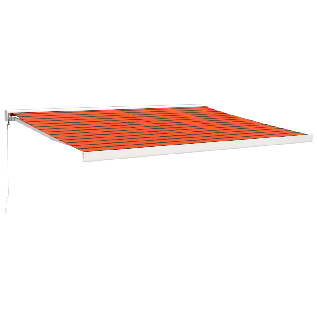 Toldo retráctil aluminio y tela naranja y marrón 4,5x3 m vidaXL