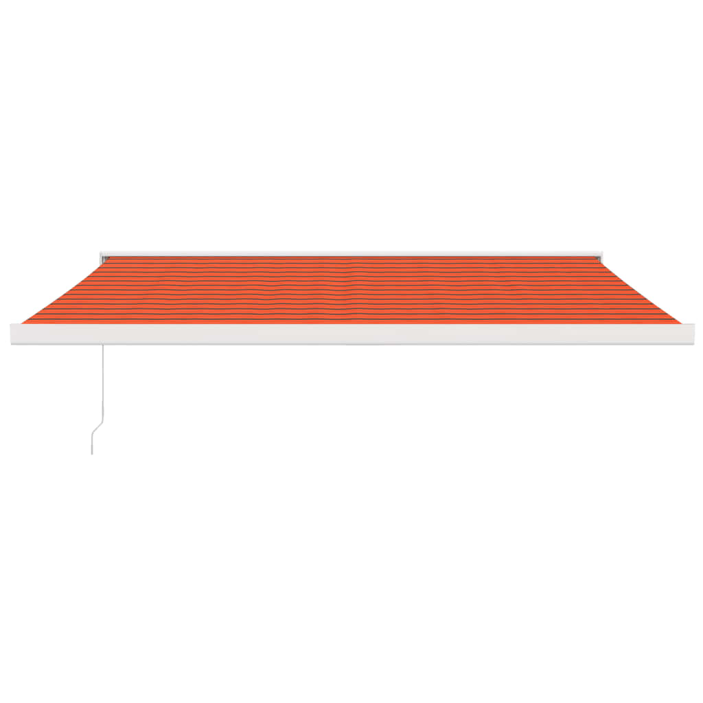 Toldo retráctil aluminio y tela naranja y marrón 4,5x3 m vidaXL