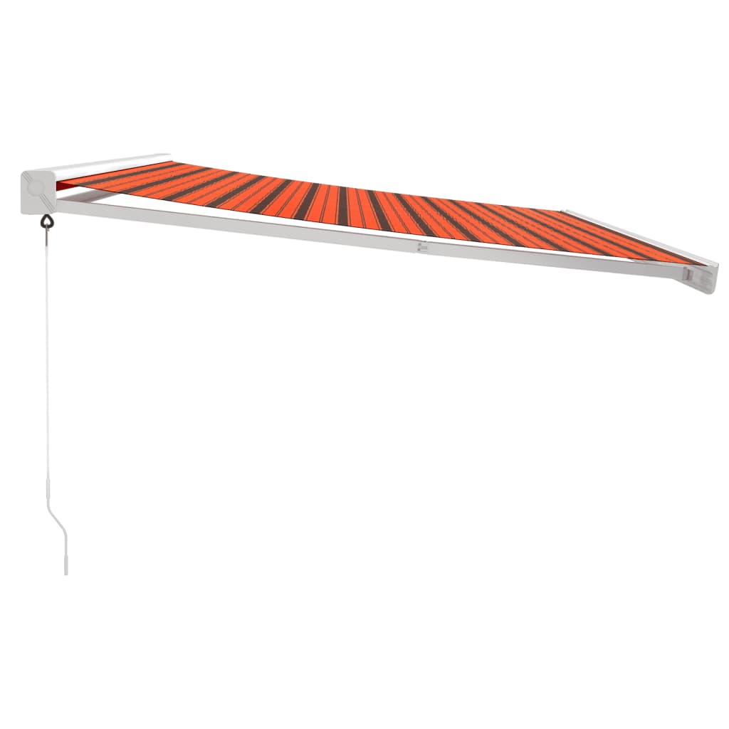 Toldo retráctil aluminio y tela naranja y marrón 4,5x3 m vidaXL