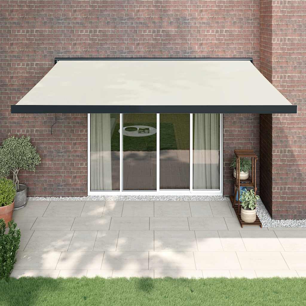 Vetonek Toldo retráctil aluminio y tela color crema 4,5x3 m