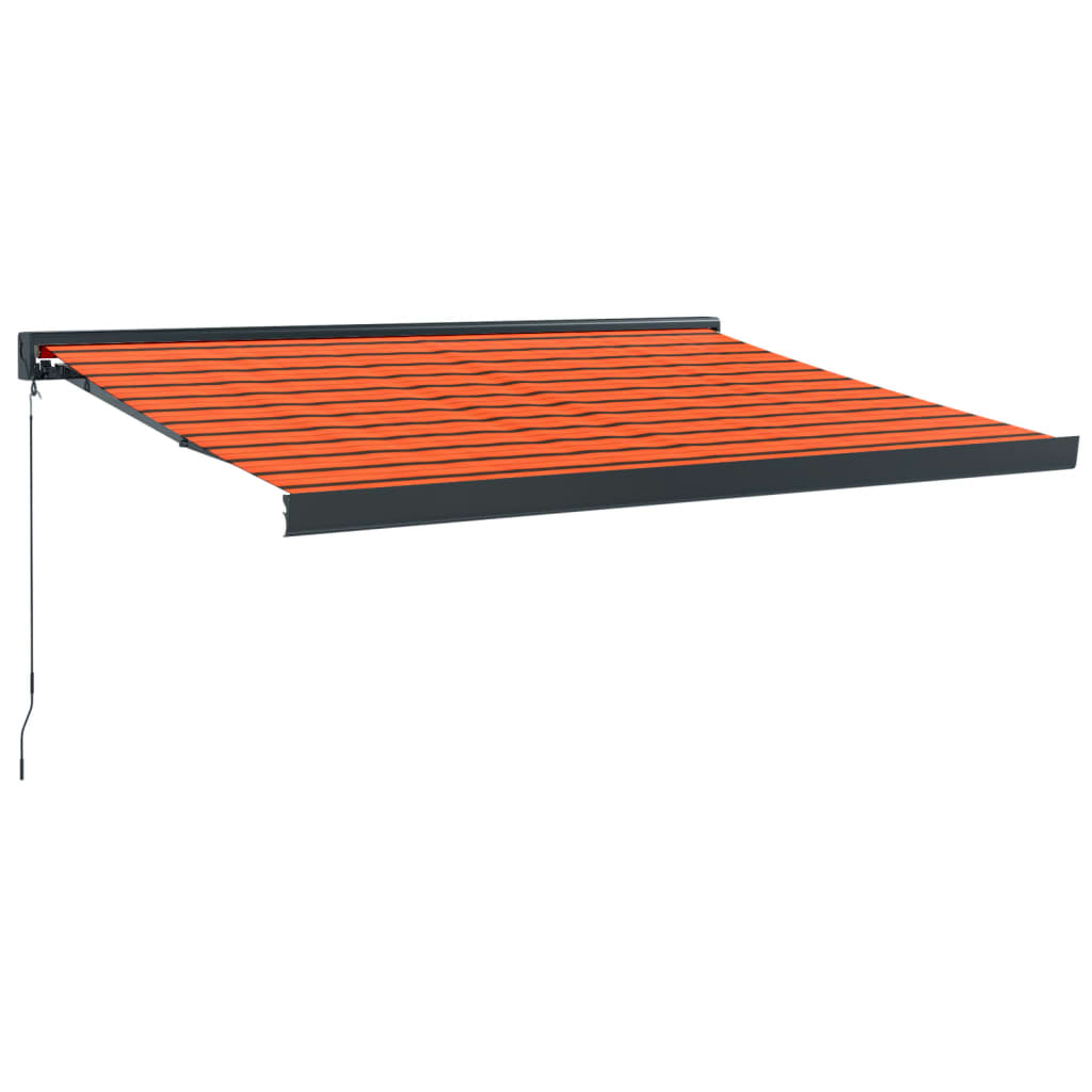 Toldo retráctil aluminio y tela naranja y marrón 3,5x2,5 m vidaXL