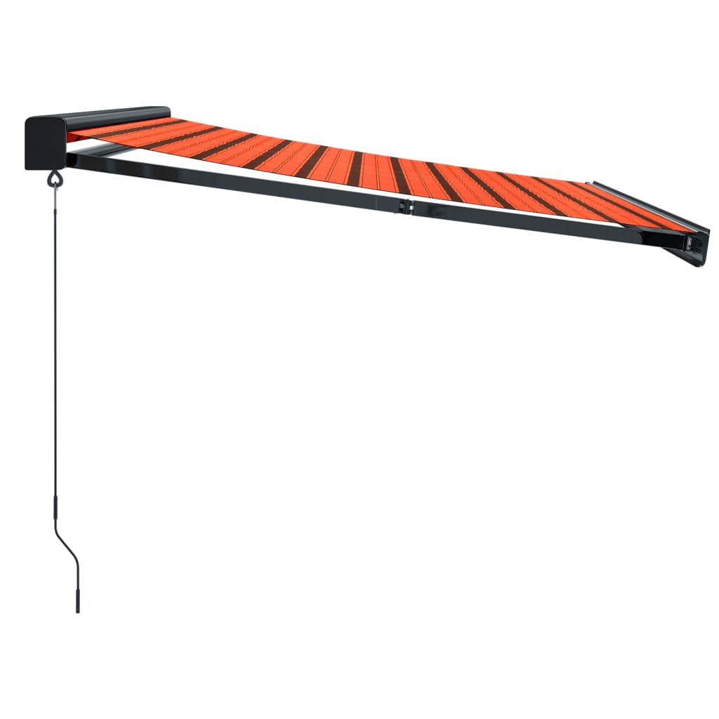 Toldo retráctil aluminio y tela naranja y marrón 3,5x2,5 m - Vetonek