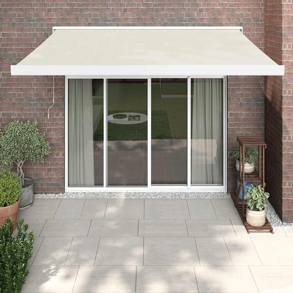 Vetonek Toldo retráctil aluminio y tela color crema 3,5x2,5 m