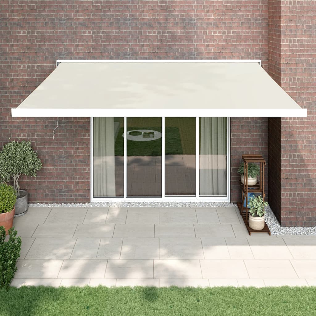 Vetonek Toldo retráctil aluminio y tela color crema 4,5x3 m