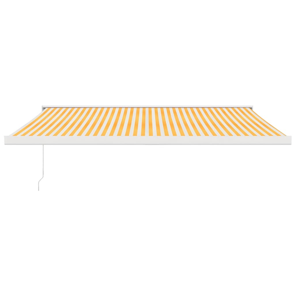 Toldo retráctil aluminio y tela amarillo y blanco 4,5x3 m vidaXL