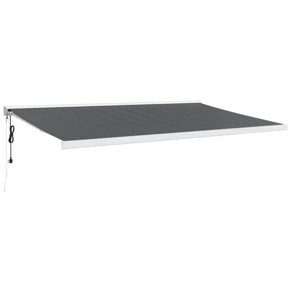 Toldo retráctil aluminio y tela gris antracita 5x3 m vidaXL