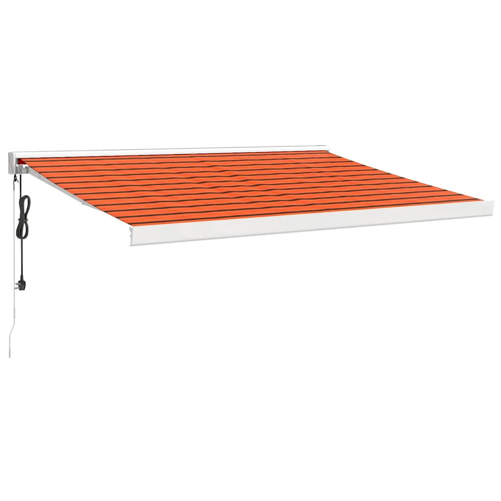 Toldo retráctil aluminio y tela naranja y marrón 3,5x2,5 m vidaXL