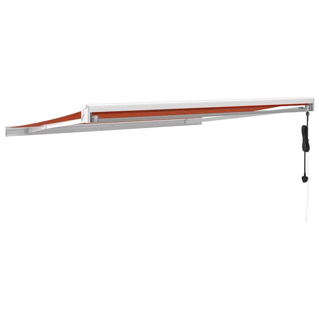 Toldo retráctil aluminio y tela naranja y marrón 3,5x2,5 m vidaXL