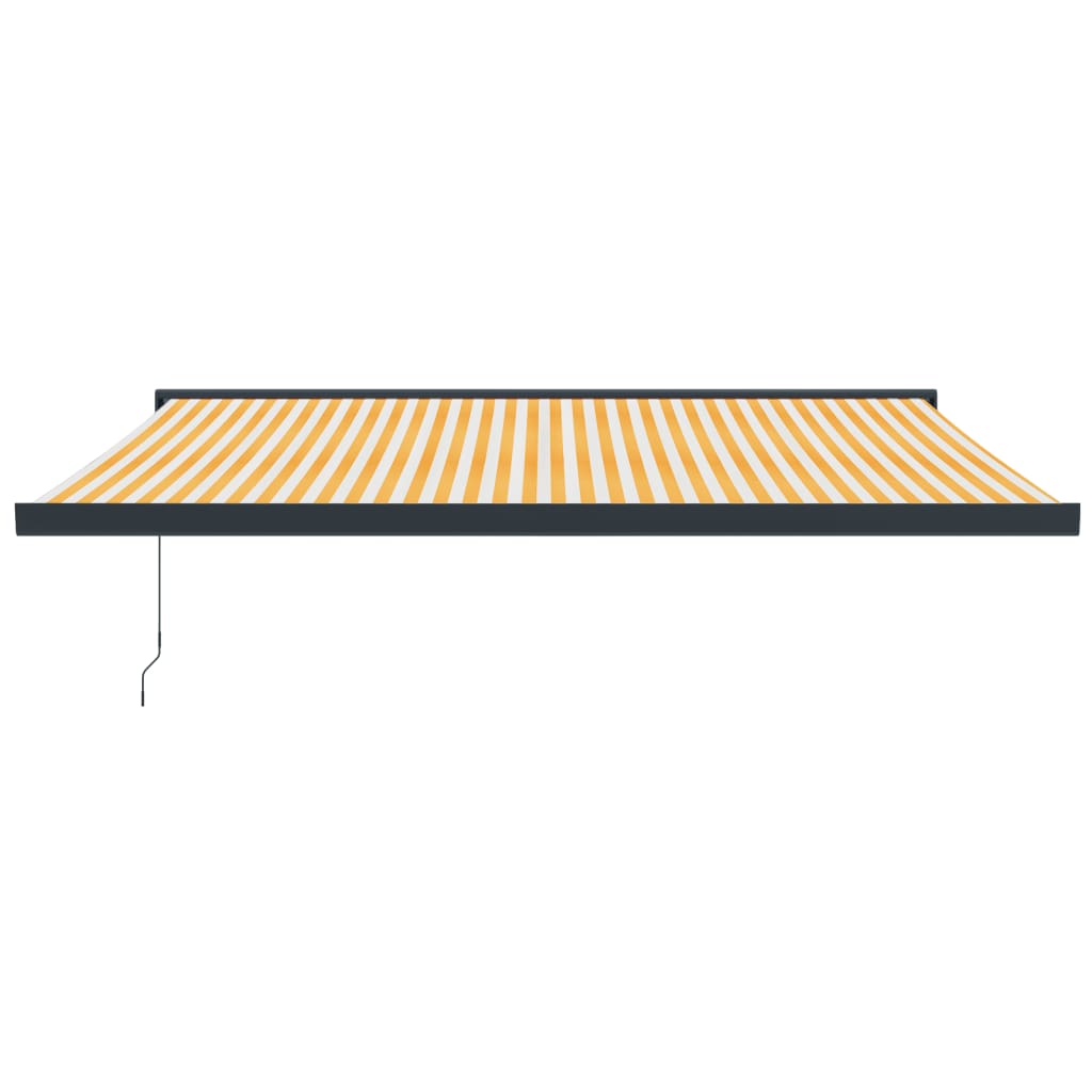 Toldo retráctil aluminio y tela amarillo y blanco 4,5x3 m vidaXL