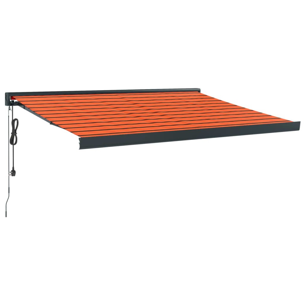 Toldo retráctil aluminio y tela naranja y marrón 3x2,5 m vidaXL