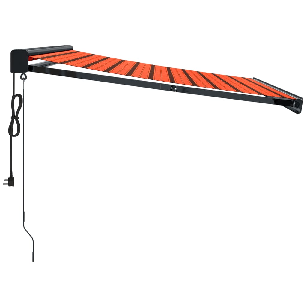 Toldo retráctil aluminio y tela naranja y marrón 3x2,5 m vidaXL