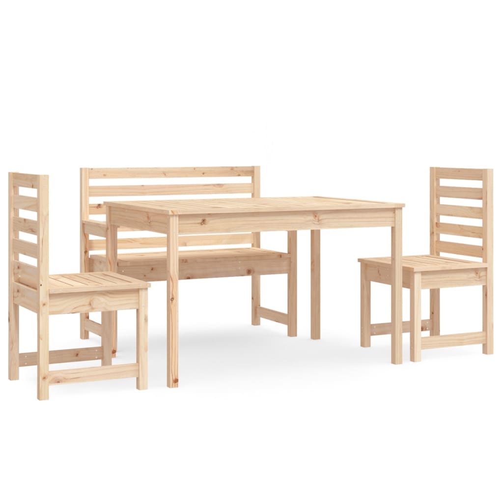 Juego de comedor de jardín 4 piezas madera maciza de pino vidaXL