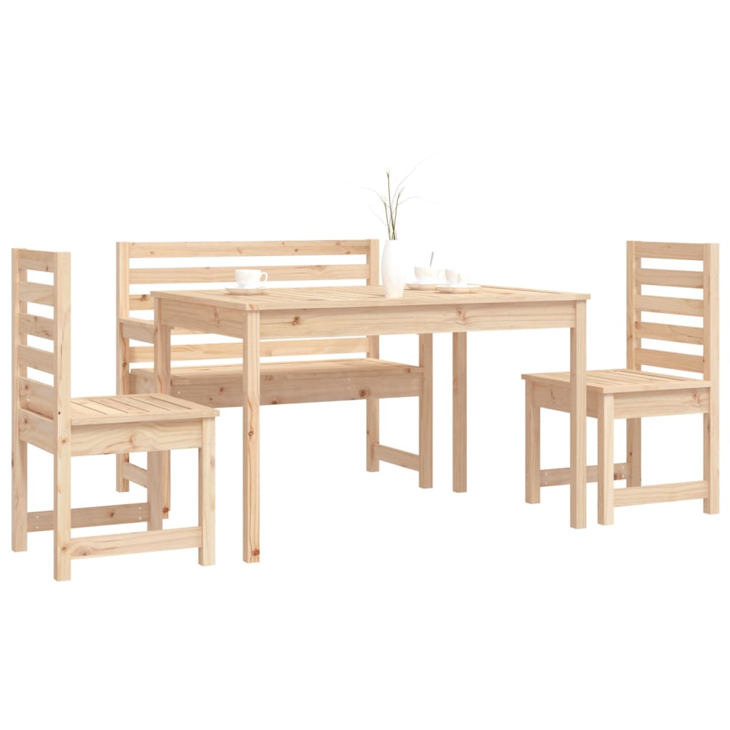 Juego de comedor de jardín 4 piezas madera maciza de pino vidaXL