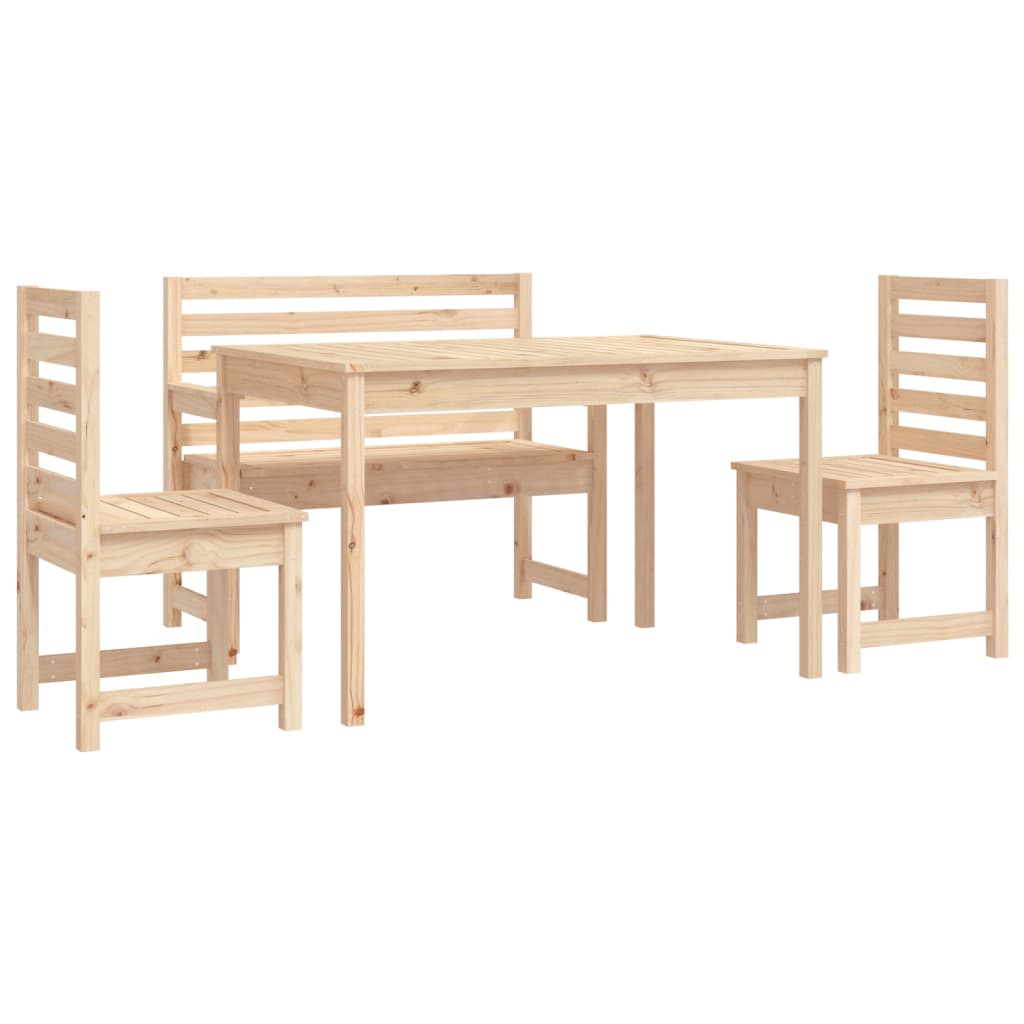 Juego de comedor de jardín 4 piezas madera maciza de pino vidaXL