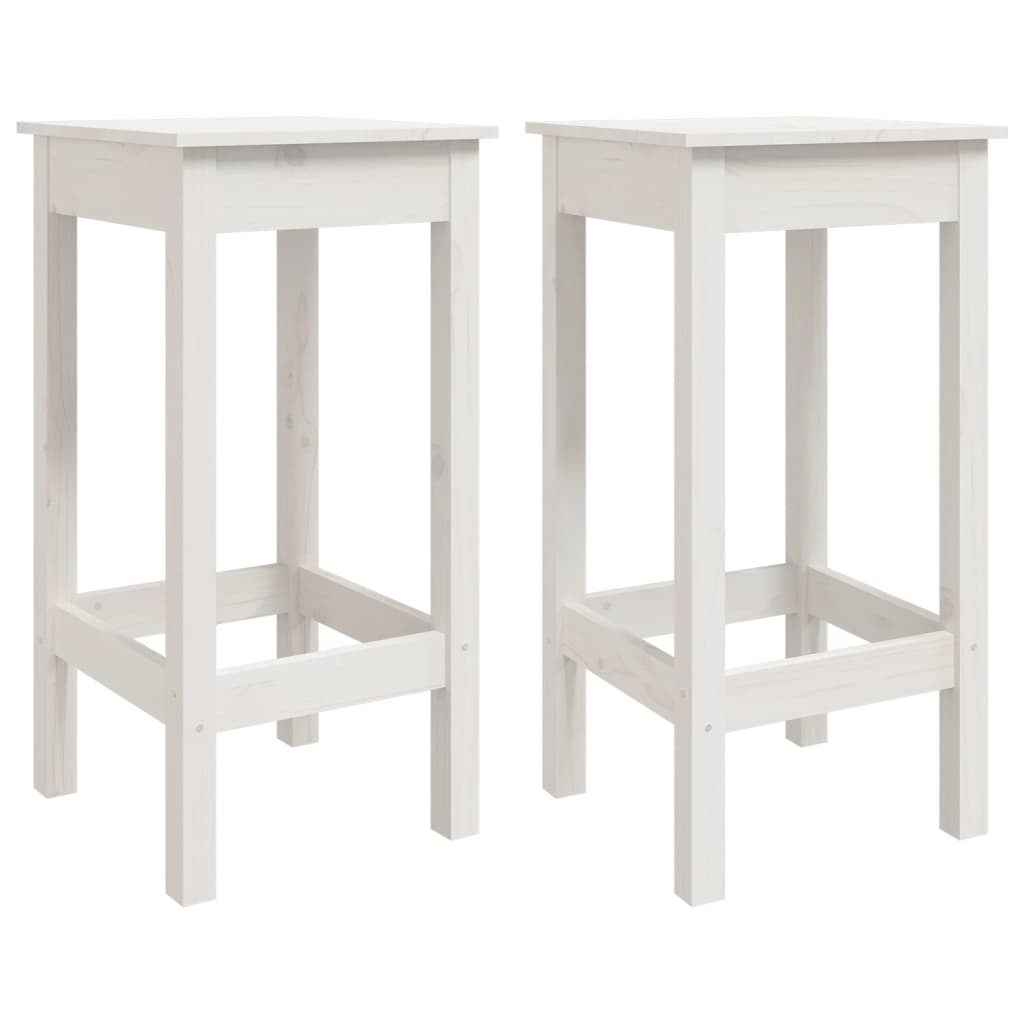 Set de mesa y taburetes altos jardín 3 pzas madera pino blanco vidaXL