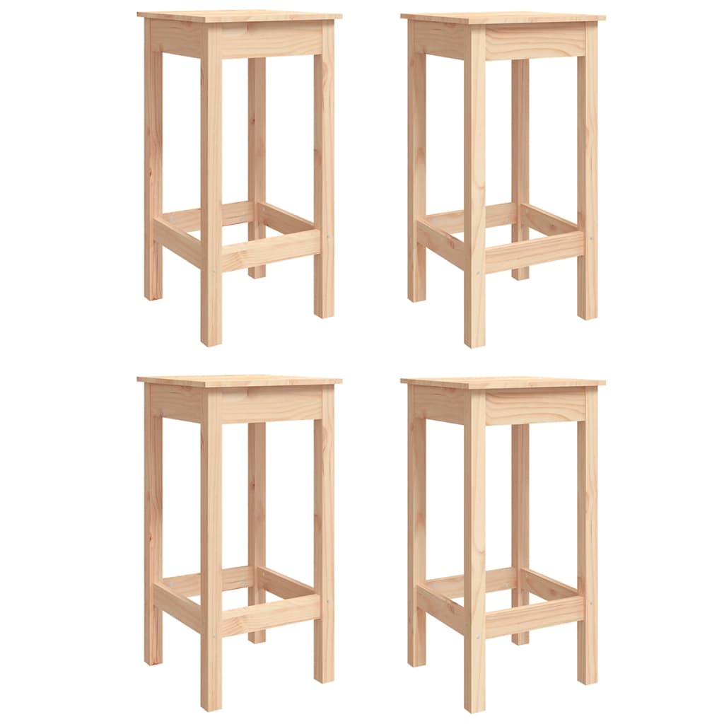 Set de mesa y taburetes altos jardín 5 pzas madera maciza pino vidaXL