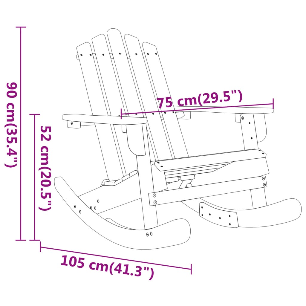 Silla mecedora Adirondack madera maciza acacia vidaXL