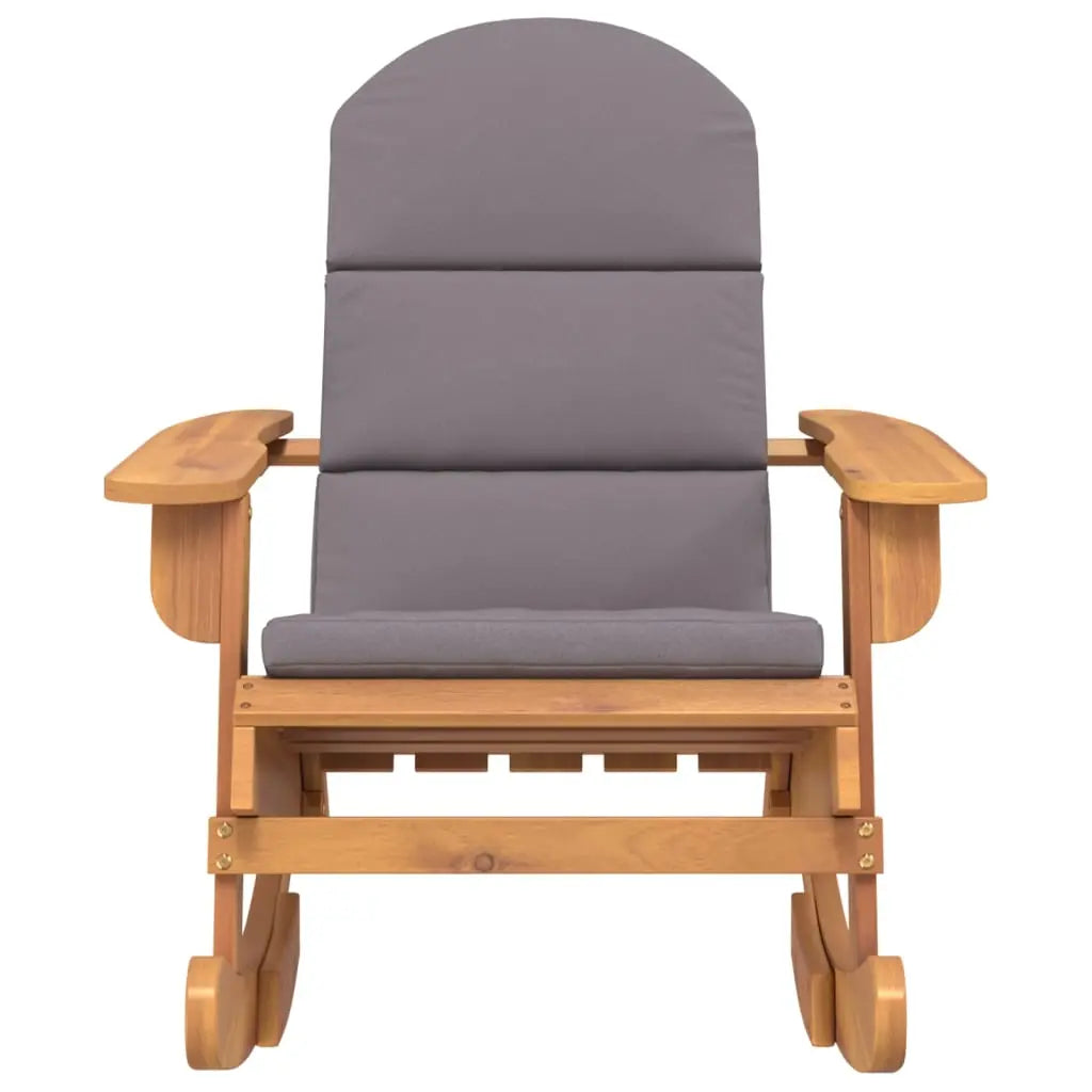 Silla mecedora Adirondack con cojines madera maciza acacia Vetonek