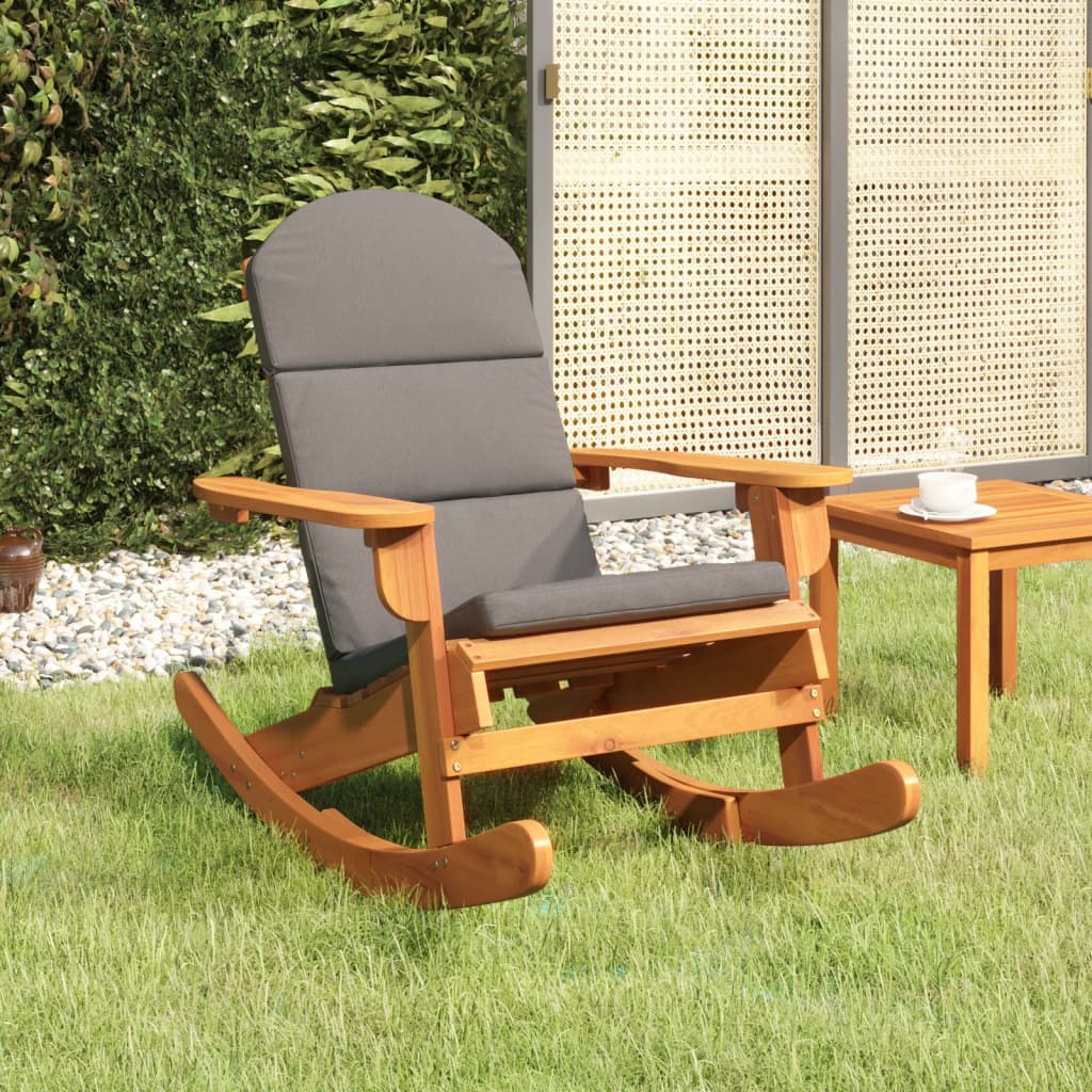 Vetonek Silla mecedora Adirondack con cojines madera maciza acacia